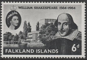Фалкленды, 1964, У.Шекспир, 1 марка